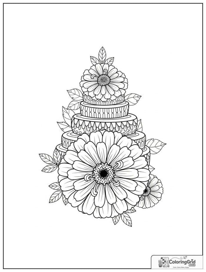 Flower mandala with zinnia petals and stacked floral rings.