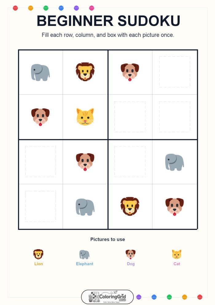 Beginner Sudoku 4x4 Puzzle 001