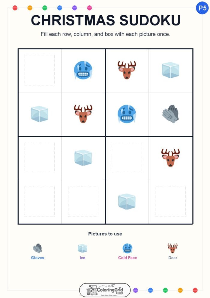 Christmas Sudoku 4x4 Puzzle 005