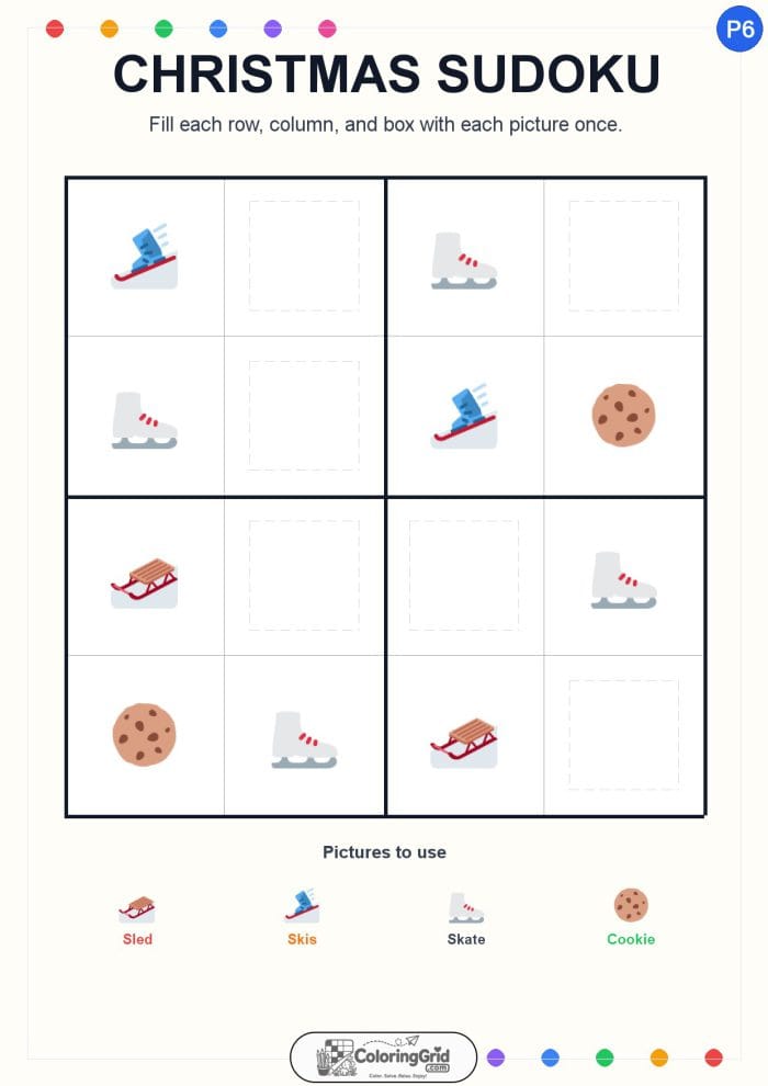 Christmas Sudoku 4x4 Puzzle 006