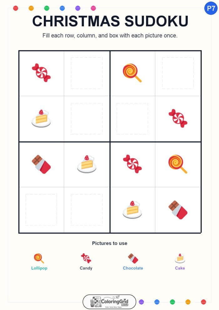 Christmas Sudoku 4x4 Puzzle 007