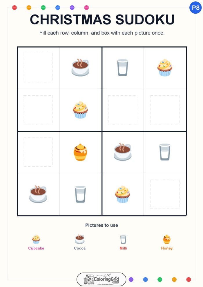 Christmas Sudoku 4x4 Puzzle 008