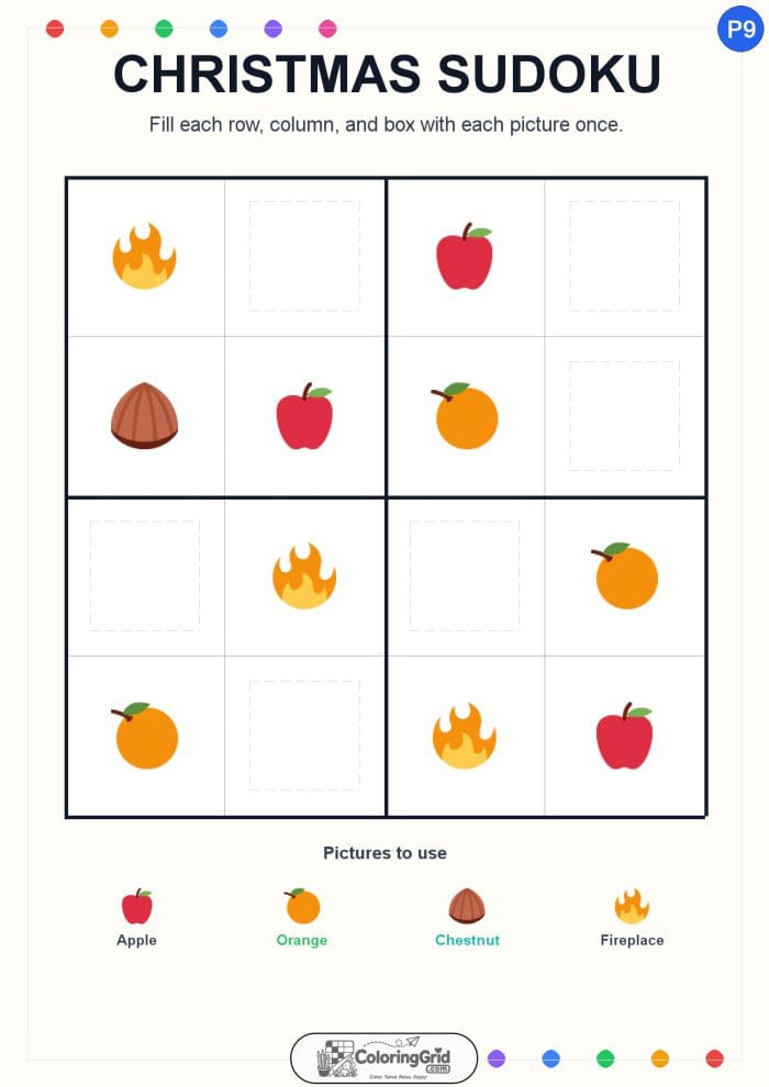 Christmas Sudoku 4x4 Puzzle 009