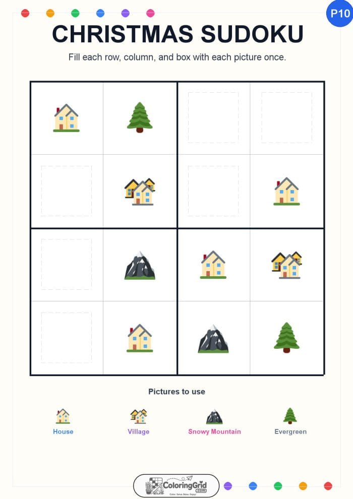 Christmas Sudoku 4x4 Puzzle 010