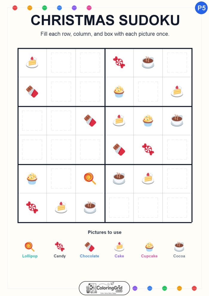 Christmas Sudoku 6x6 Puzzle 005