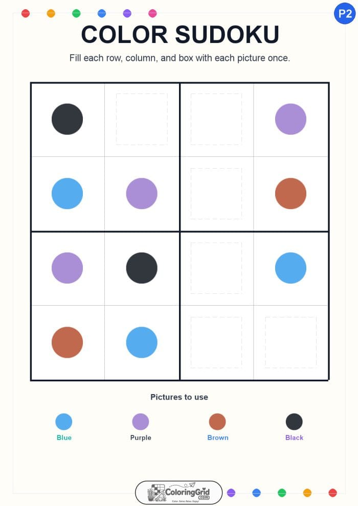 Color Sudoku 4x4 Puzzle 002