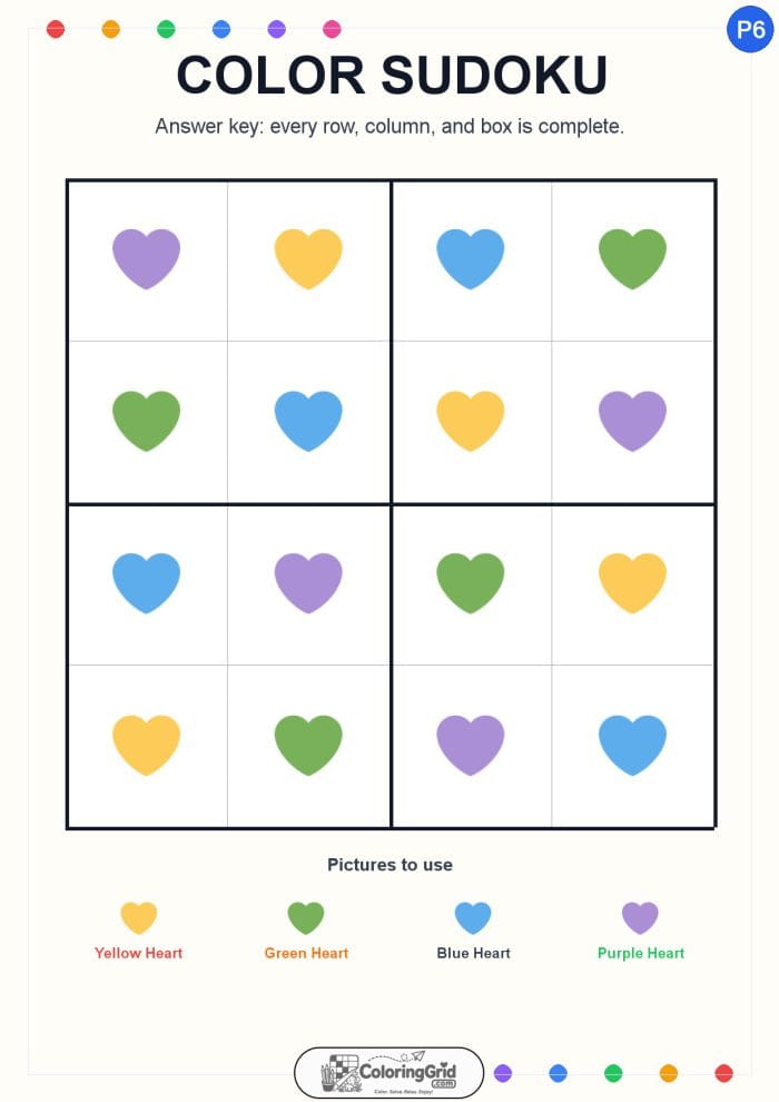 Color Sudoku 4x4 Puzzle 006 - ANSWER