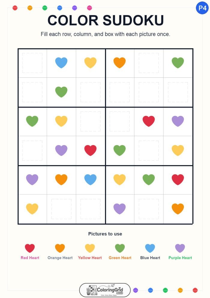 Color Sudoku 6x6 Puzzle 004