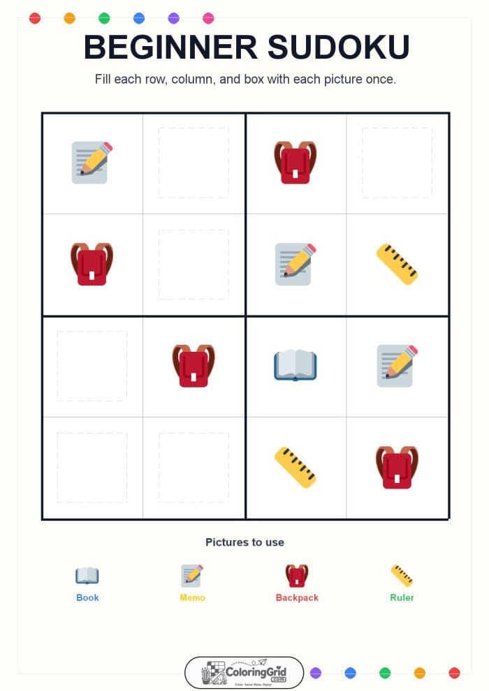 Beginner Sudoku 4x4 Puzzle 012