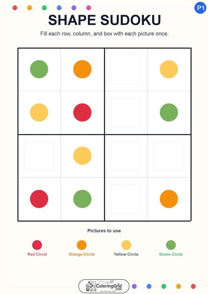 Shape Sudoku 4x4 Puzzle 001