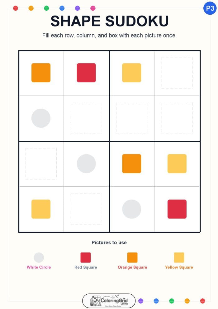 Shape Sudoku 4x4 Puzzle 003