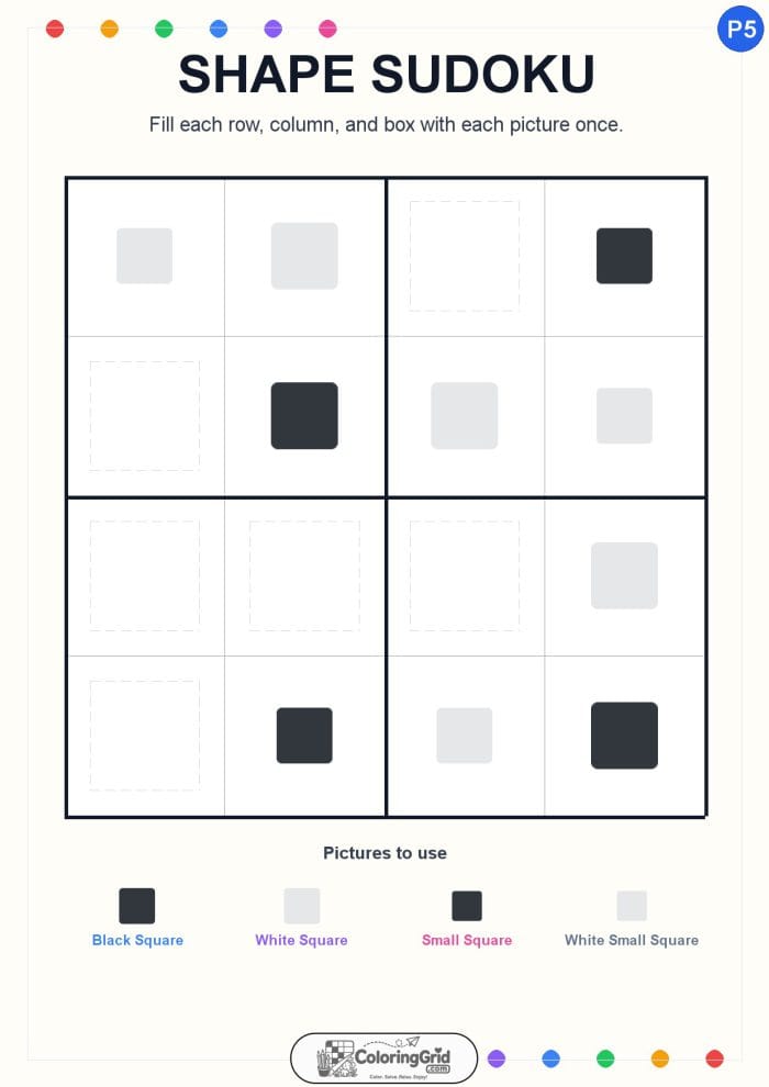 Shape Sudoku 4x4 Puzzle 005