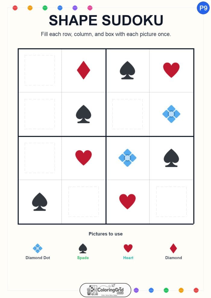 Shape Sudoku 4x4 Puzzle 009