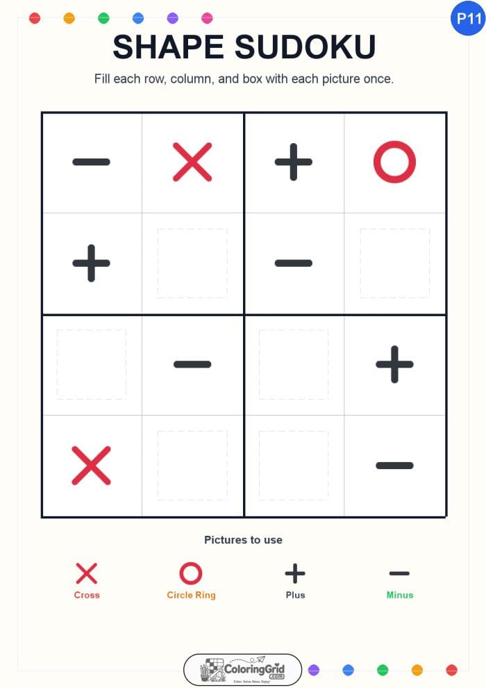 Shape Sudoku 4x4 Puzzle 011