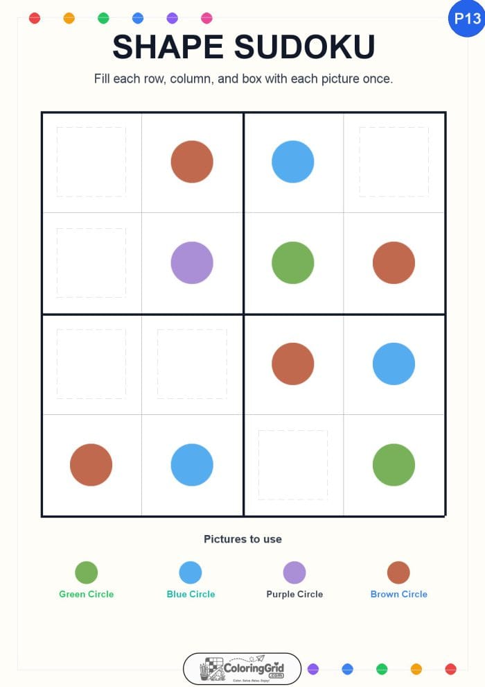 Shape Sudoku 4x4 Puzzle 013