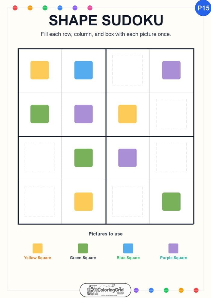 Shape Sudoku 4x4 Puzzle 015