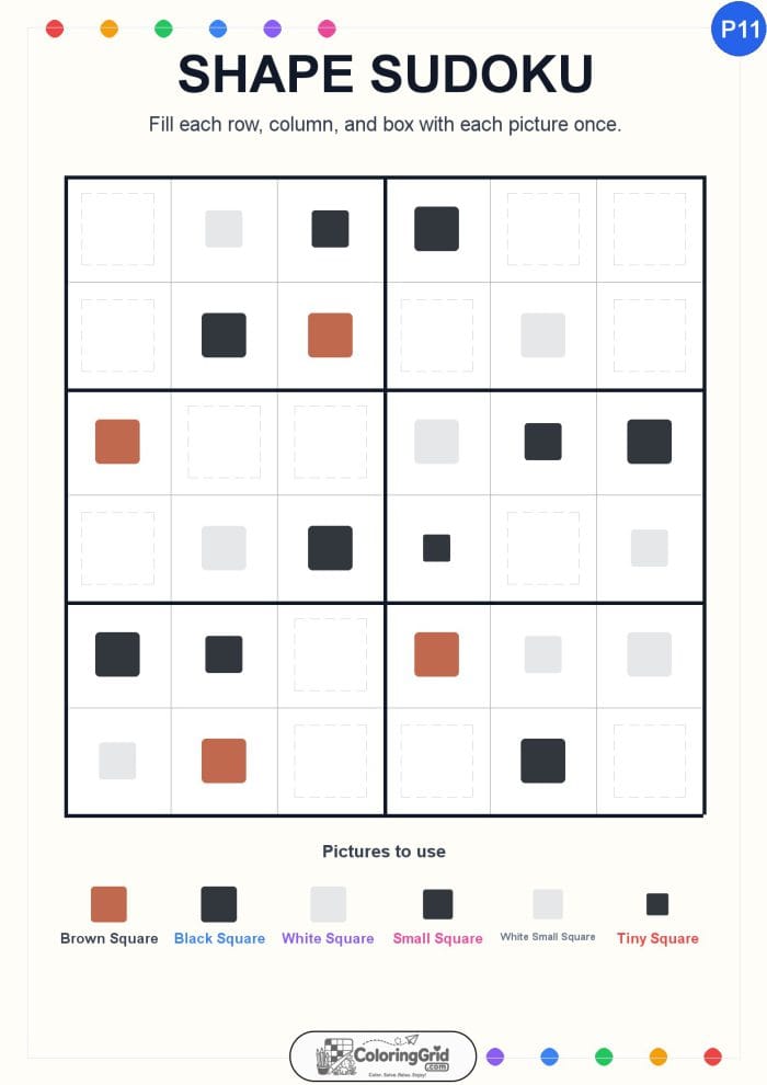 Shape Sudoku 6x6 Puzzle 011