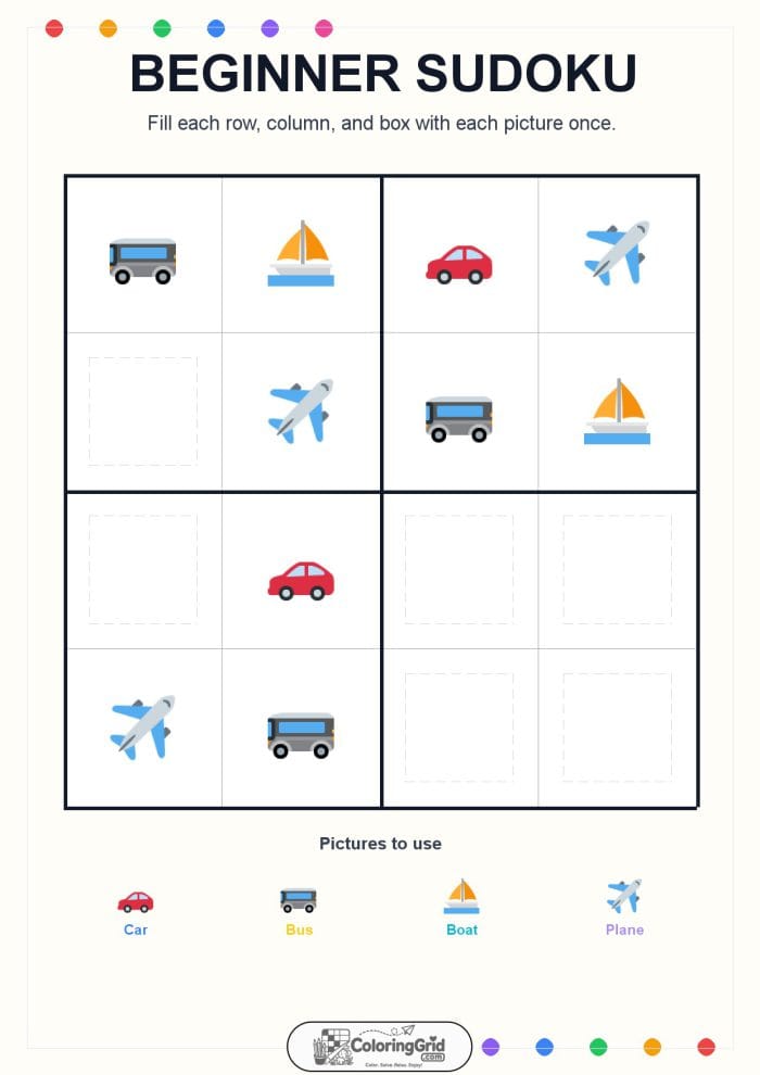 Beginner Sudoku 4x4 Puzzle 019